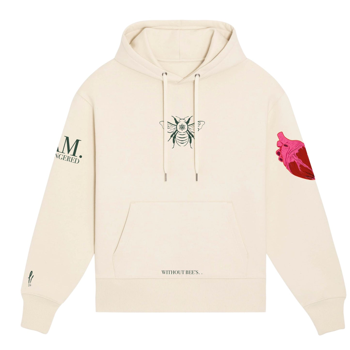 iAM ENDANGERED HOODY (cREAM)